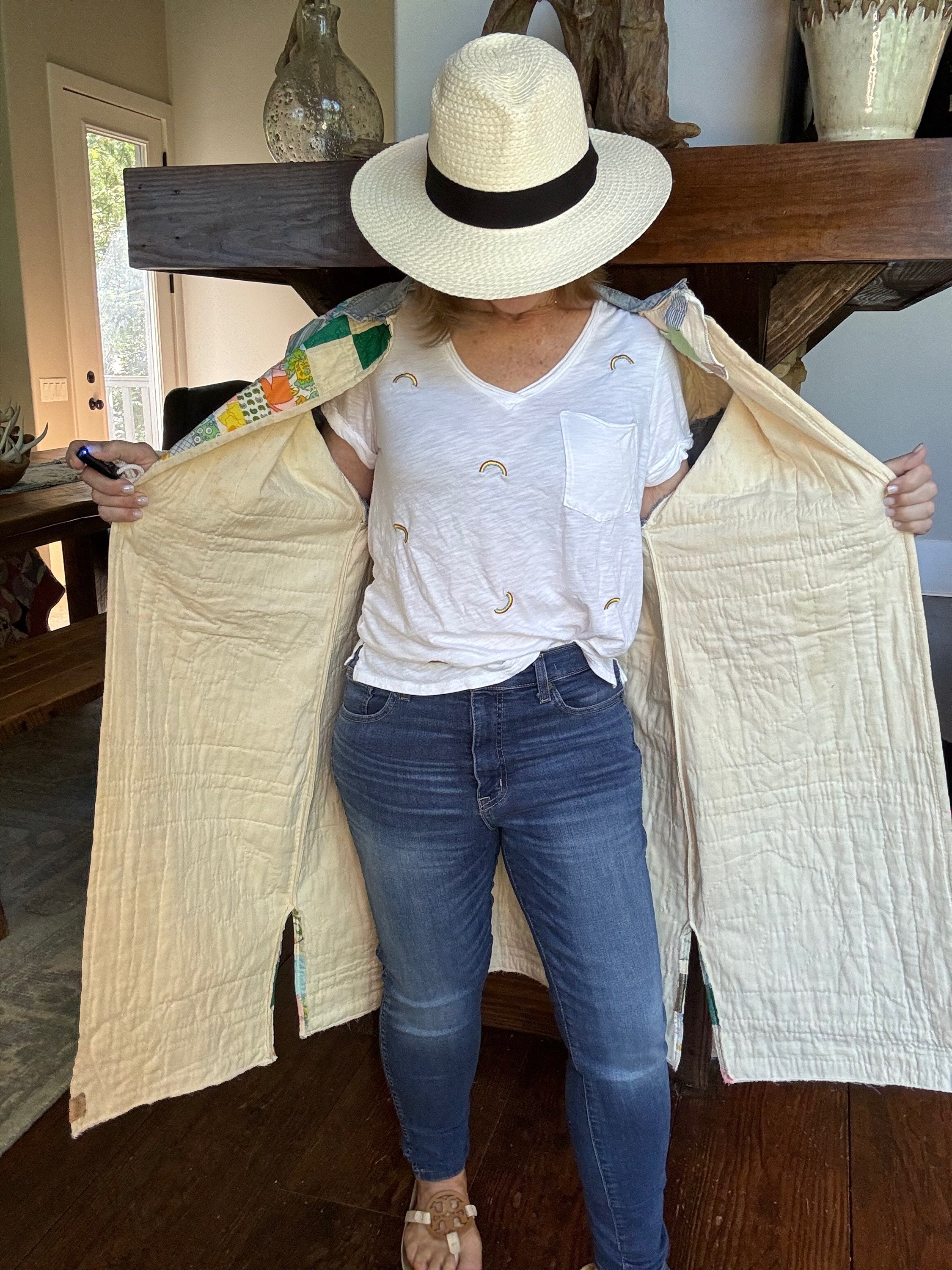 Long Jean Jacket with a Twist