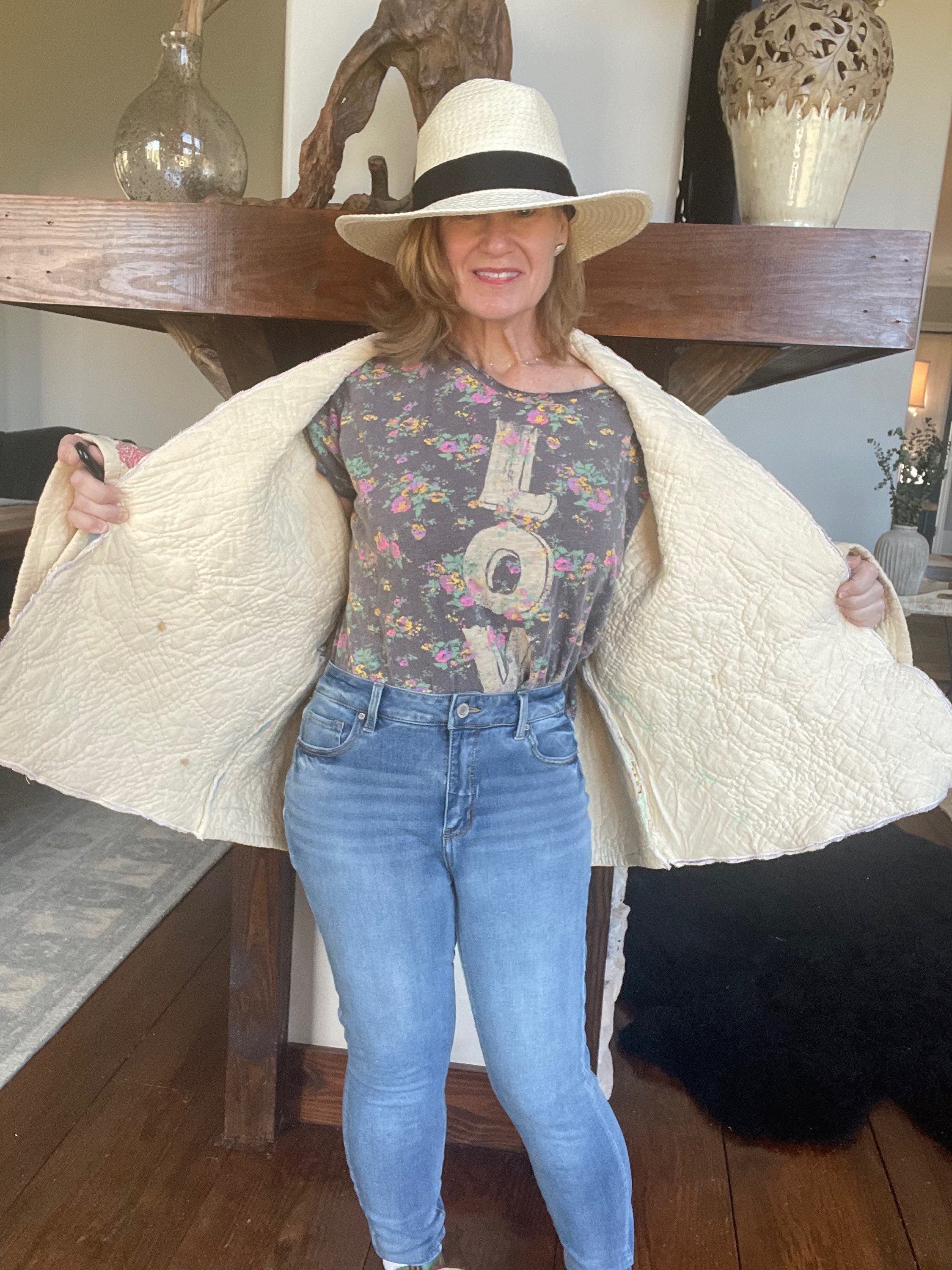 Collarless Cocoon Coat